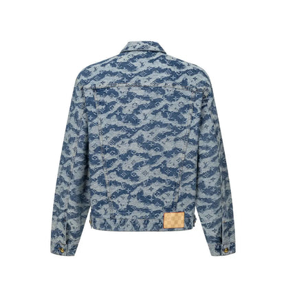Classic Vintage‑Pattern Denim Jacket