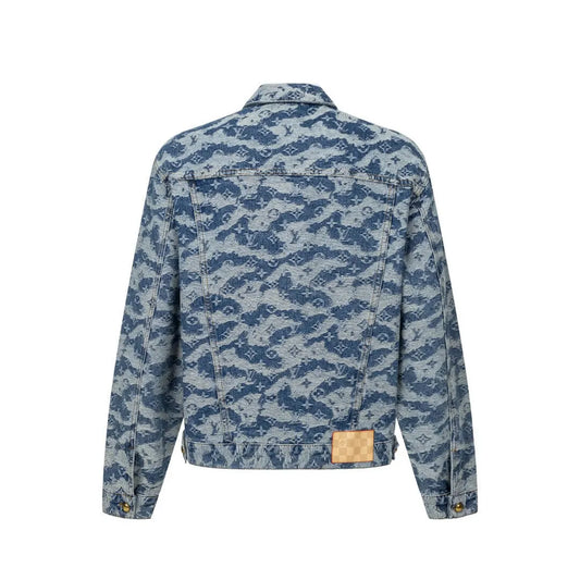 Classic Vintage‑Pattern Denim Jacket