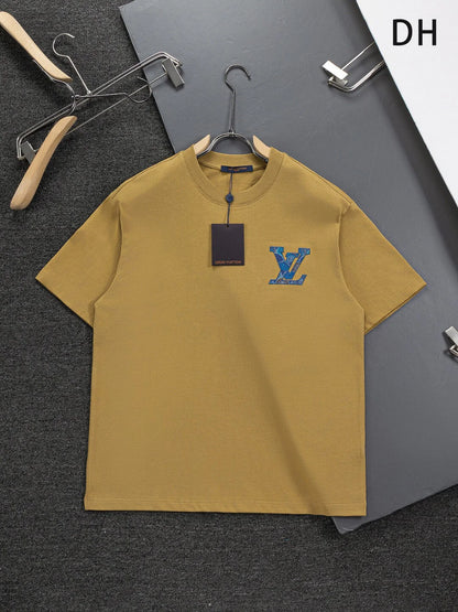 Blue Satin Embroidered T-Shirt