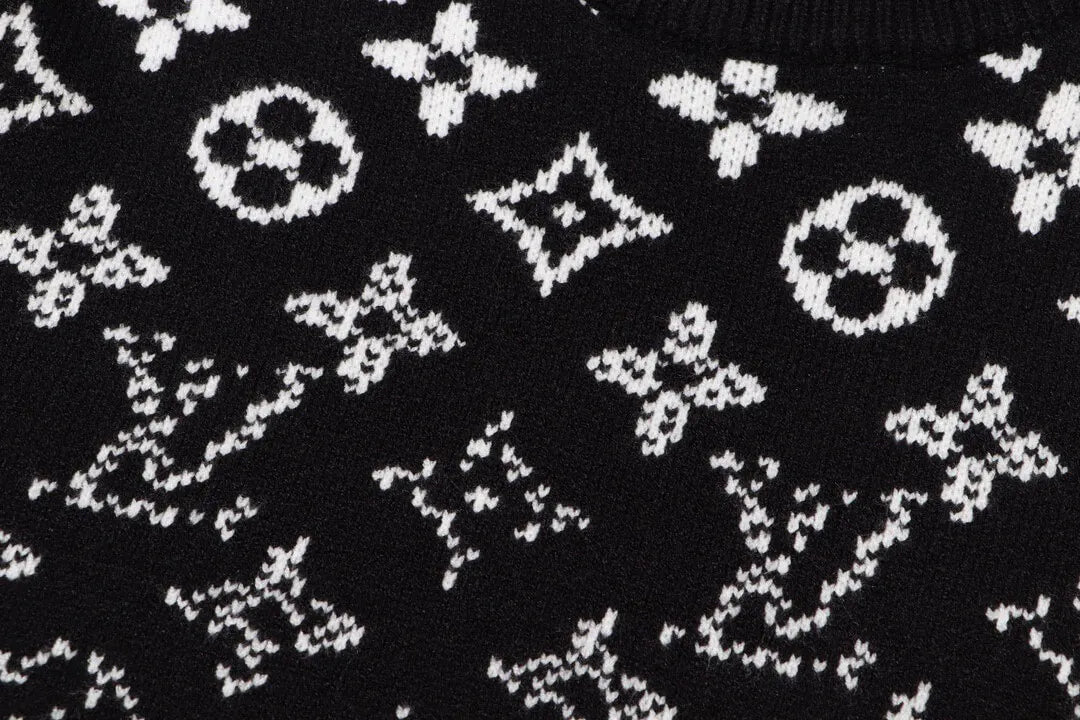Partial Monogram Knit Sweater