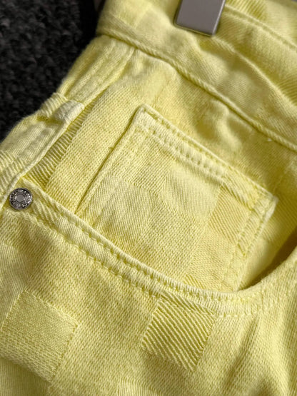 Embossed Texture Denim Shorts