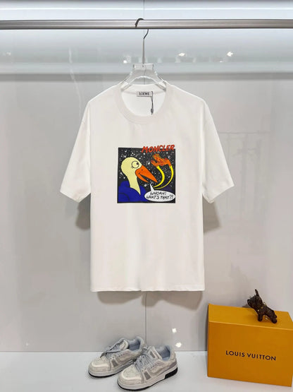 Space Duck Cartoon Oversized T‑shirt