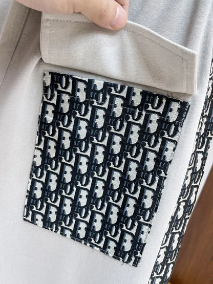 Oblique Side Stripe Patch Pocket sweatpants
