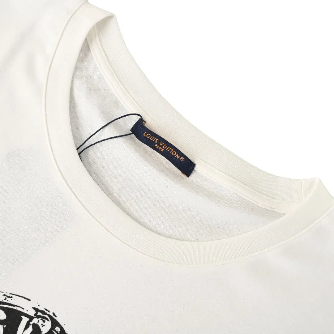 Vintage Circular Stamp Print T-Shirt