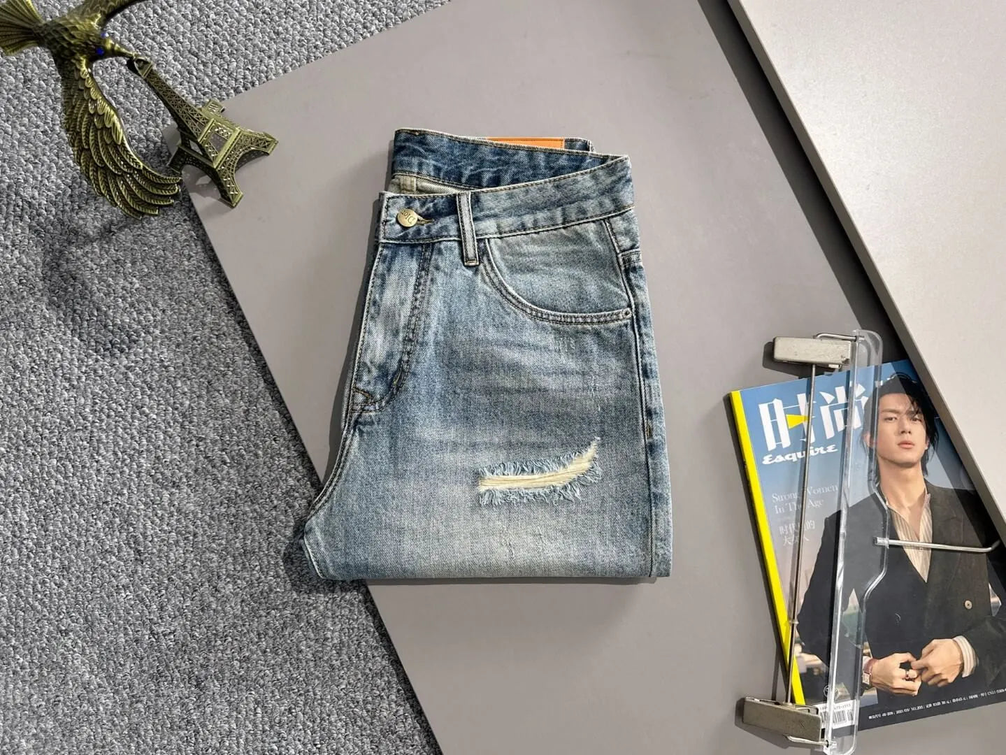 Vintage Distressed Ripped Denim Shorts