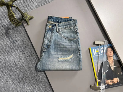 Vintage Distressed Ripped Denim Shorts