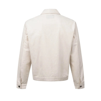 Double‑Pocket Cotton‑Linen Zip‑Up Jacket