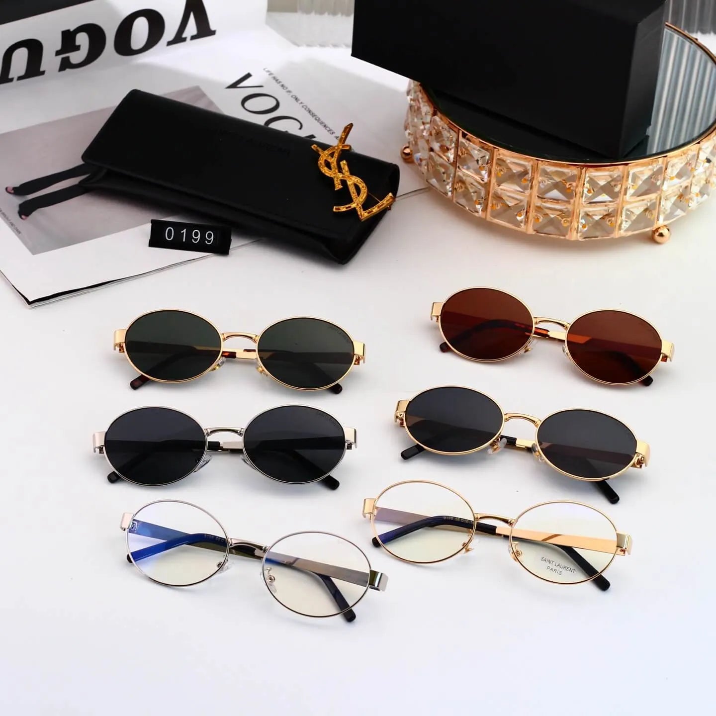 Retro Slim Metal Oval Sunglasses