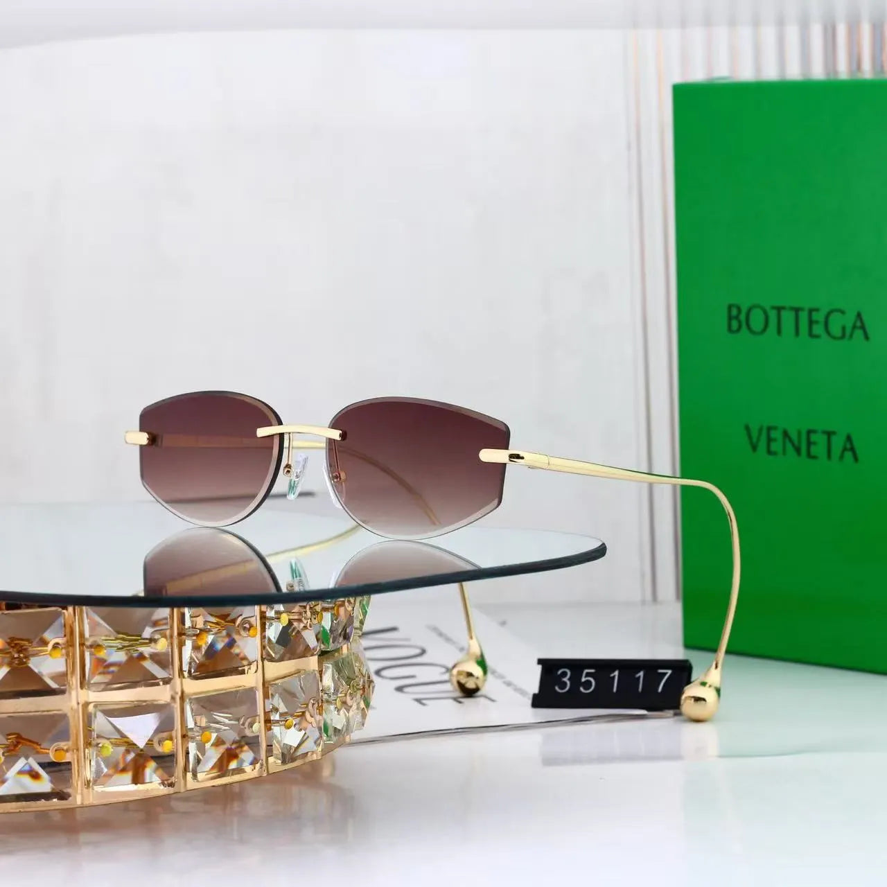 Rimless Hook-Temple Sunglasses