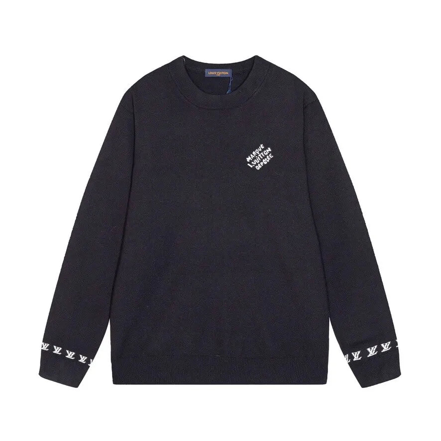 Cuff  Embroidered Crew Sweater
