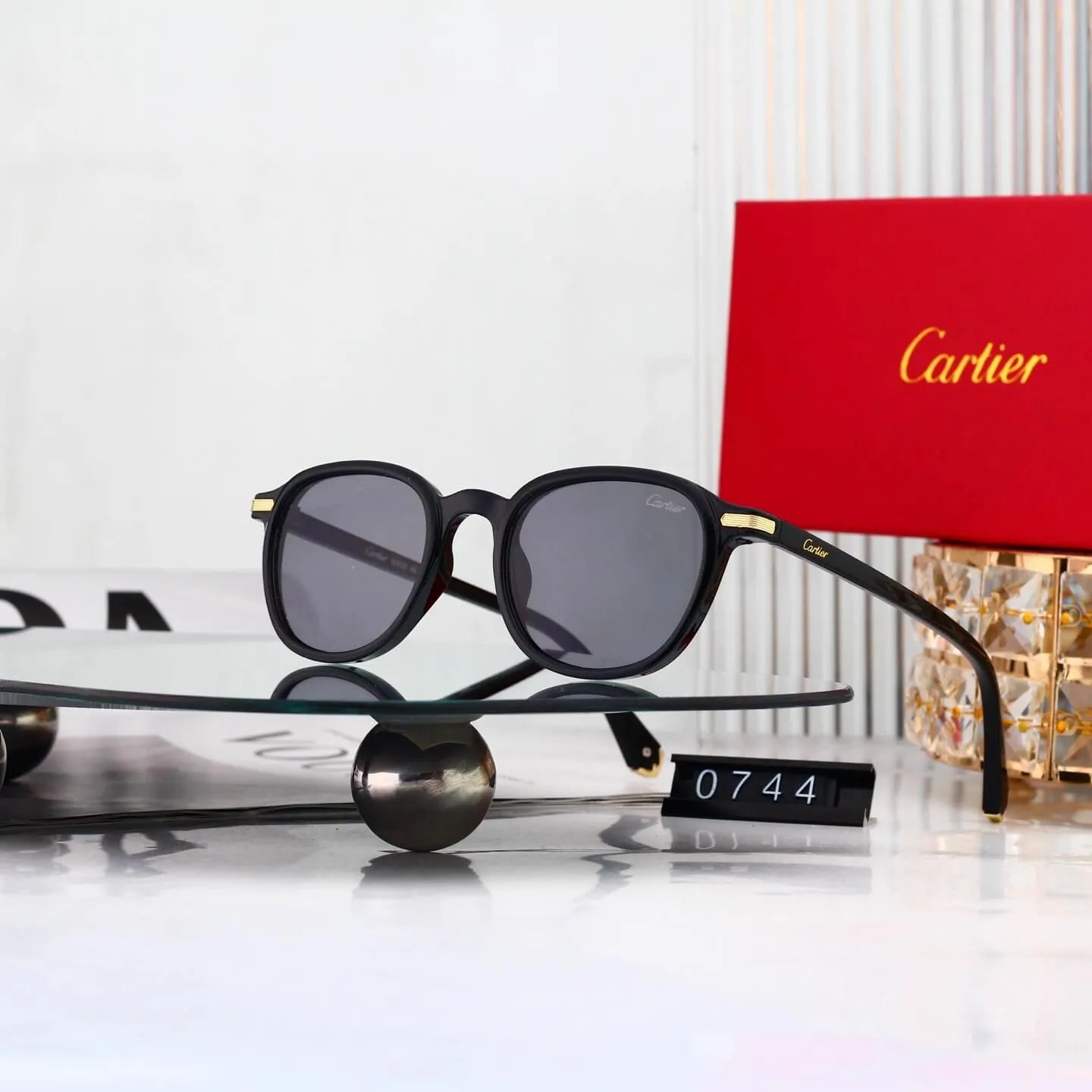 Vintage Round Thin Frame Sunglasses