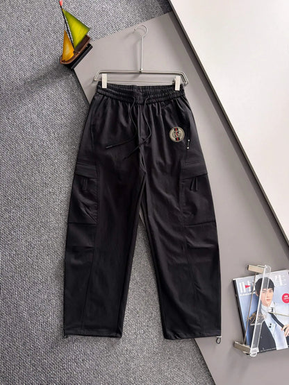 Badge Embroidery Multi-Pocket Cargo Pants