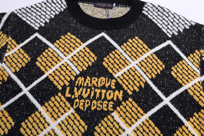 Argyle Letter Sweater