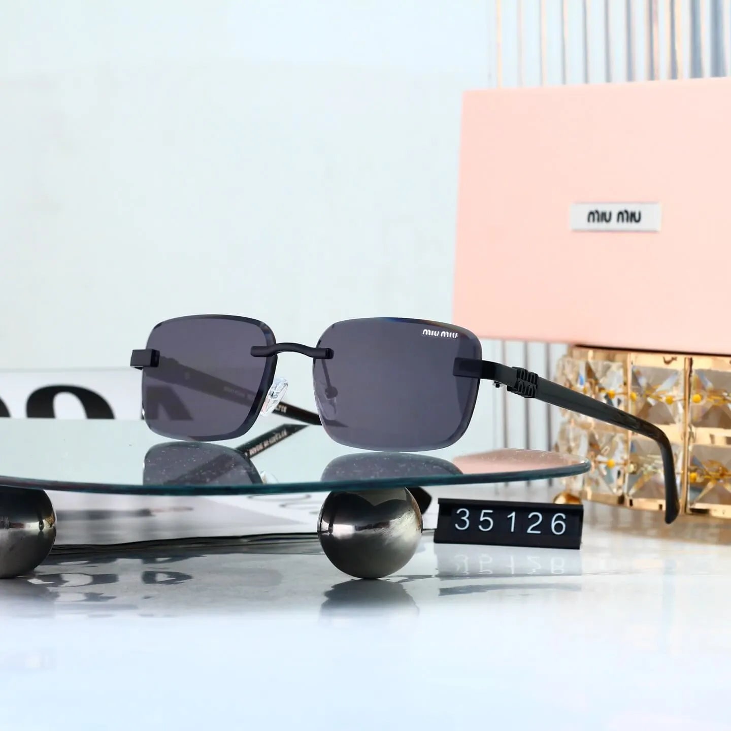 Retro Frameless Cut Edge Fashion Sunglasses