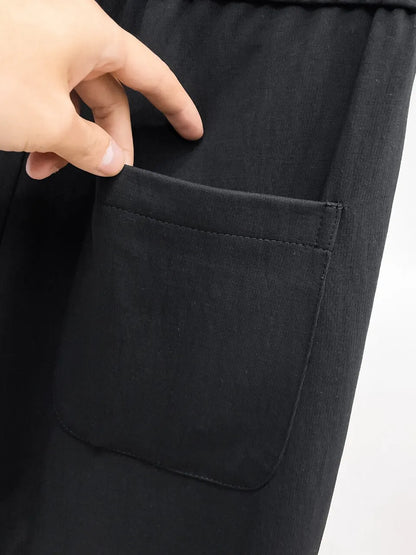 Circular Patch Loose Straight‑leg sweatpants