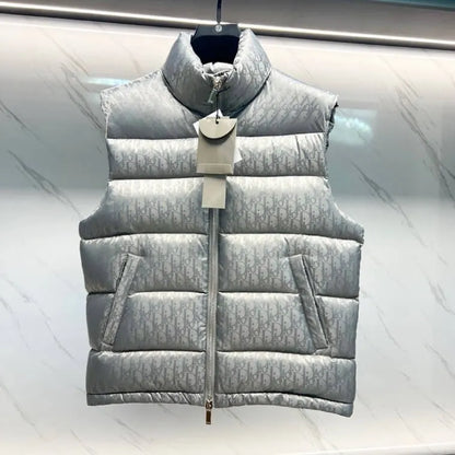 Subtle Vintage‑Pattern Vest Down Jacket