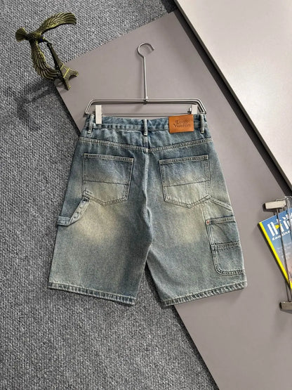 Cargo Pocket Workwear Denim Shorts