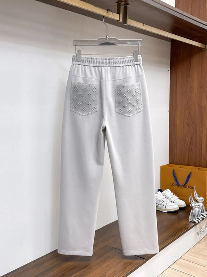 Patchwork Embossed Monogram Pants