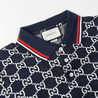 All‑Over Print Color‑Blocked Polo Shirt