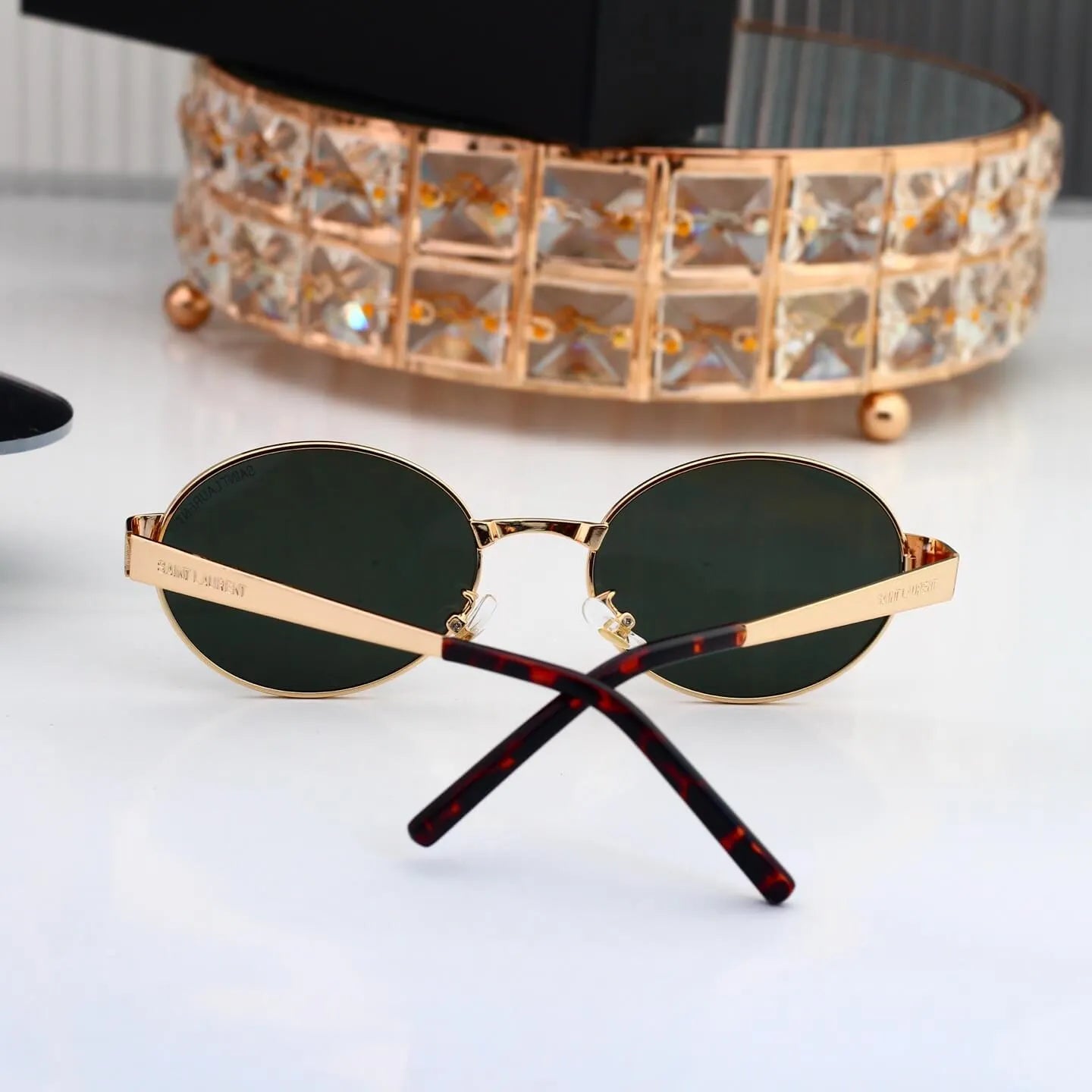 Retro Slim Metal Oval Sunglasses