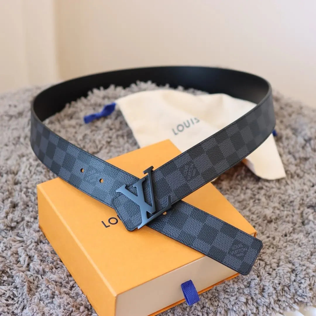 Matte Check Pattern Belt