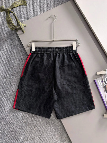 Horse Embroidery Side Stripe Shorts