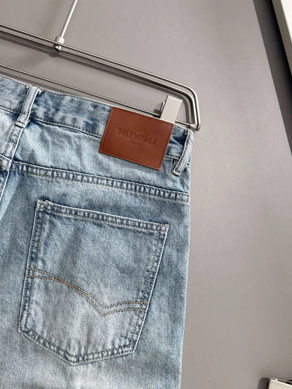Side Stripe Frayed Hem Ripped Denim Shorts