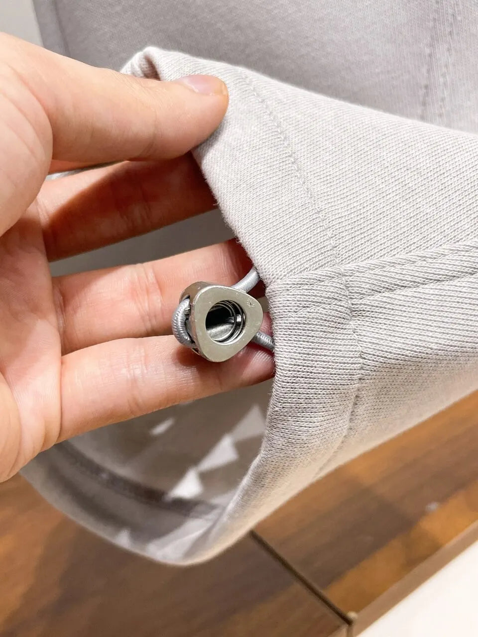 Geometric Stitching Adjustable‑hem Pants