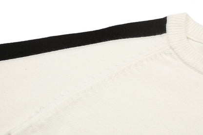Color Block Crew Neck Knit Sweater