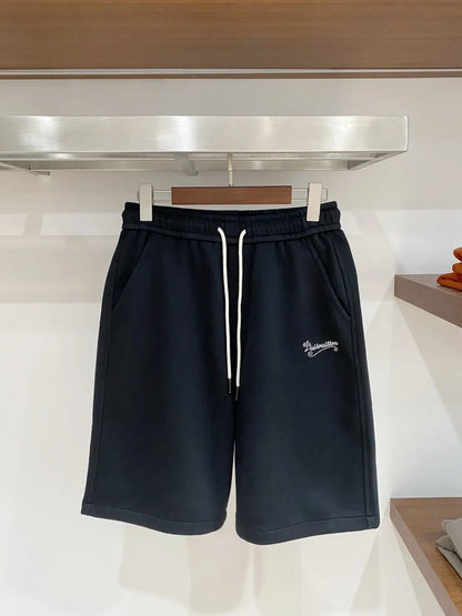 Vintage Script   Embroidered Casual Shorts