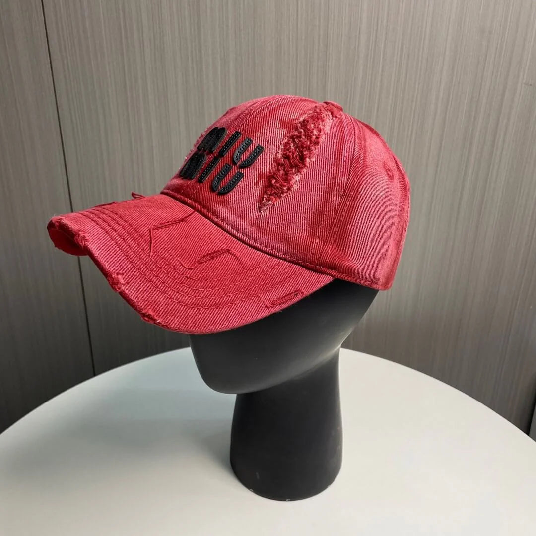 Casual Hole Design Letter Baseball Cap