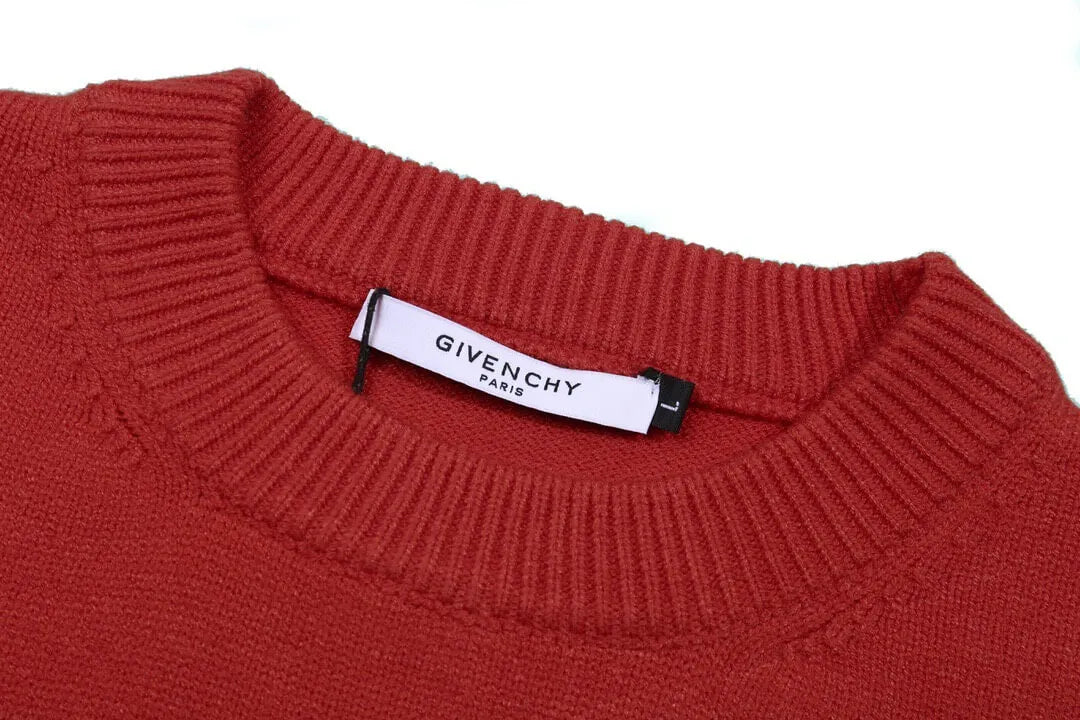 Cartoon Embroidery Red Sweater
