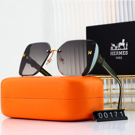 H Rimless Cut Edge Square Sunglasses
