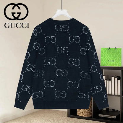 Vintage Jacquard Crew Neck Knit Sweater