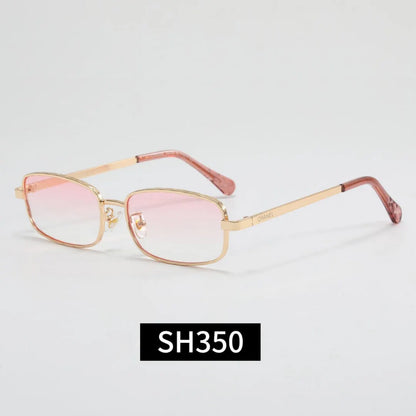 Slim Metal Narrow Rectangle Sunglasses