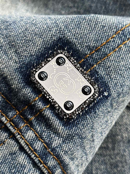 Cargo Pocket Washed Denim Shorts