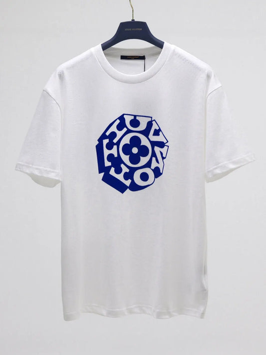 Blue Letter Print T-Shirt