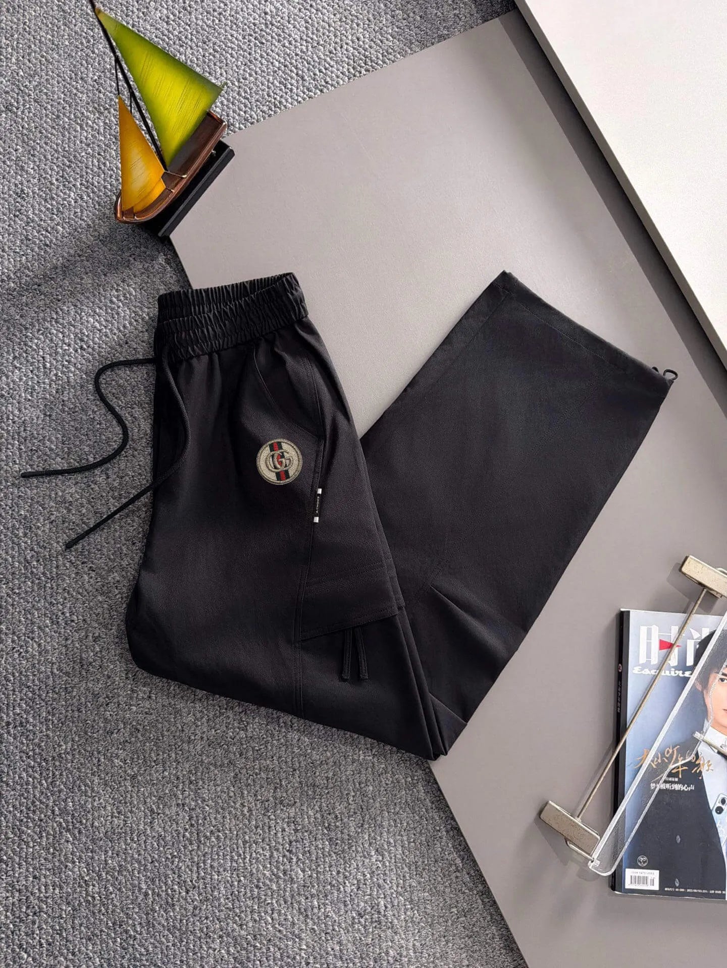 Badge Embroidery Multi-Pocket Cargo Pants
