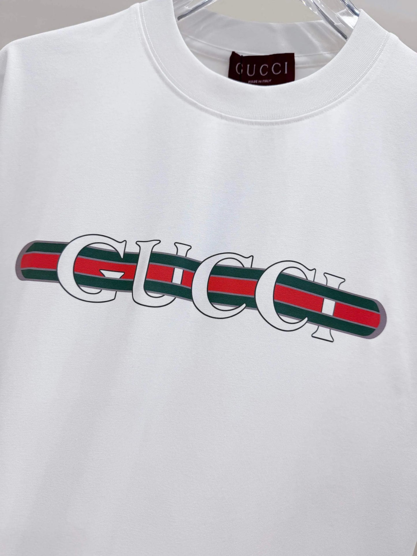 Retro Stripe Bar Letter Print T-Shirt