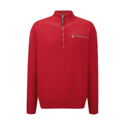 Stand Collar Zipper Knit Sweater