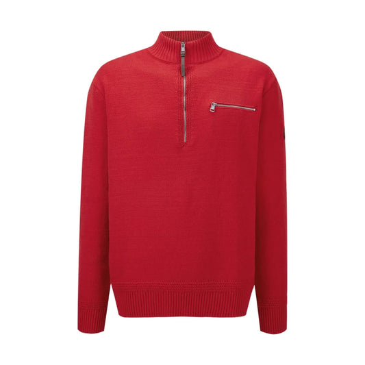 Stand Collar Zipper Knit Sweater