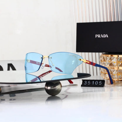Rimless Cut Rectangle Sunglasses