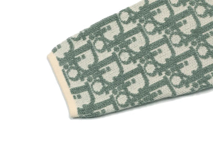 Oblique Jacquard Crew Neck Knit Sweater