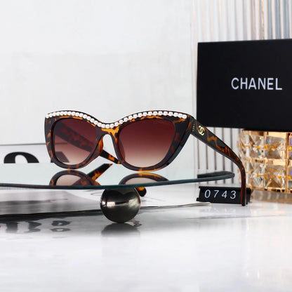 Cat-eye Pearl Trim Sunglasses