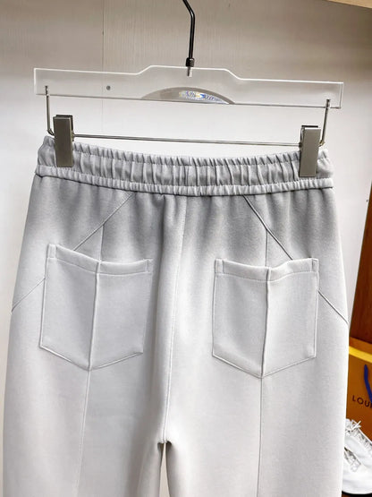 Dual‑Embossed  Relaxed Fit Pants
