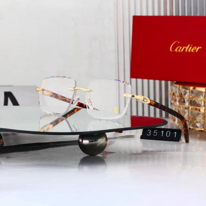 Scalloped Rimless Business Sunglasses