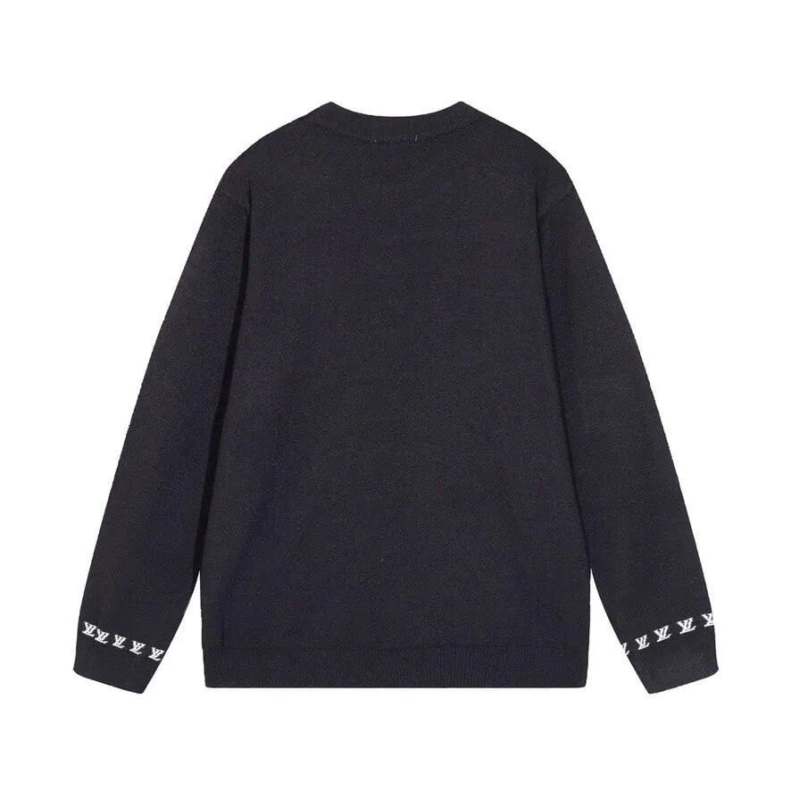 Cuff Embroidered Crew Sweater