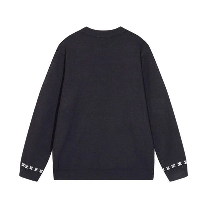 Cuff Embroidered Crew Sweater
