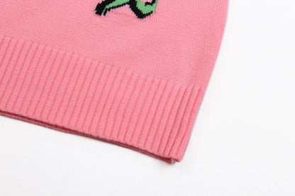 Side Graphic Knit Sweater