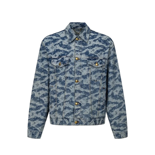 Classic Vintage‑Pattern Denim Jacket